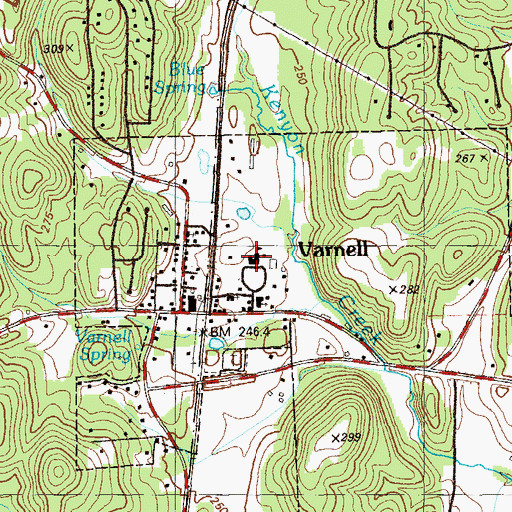Topographic Map of Varnell Consolidated School, GA
