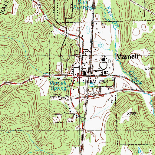 Topographic Map of Varnell Post Office, GA