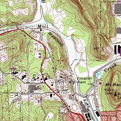 Topographic Map of Whitfield County Jail, GA