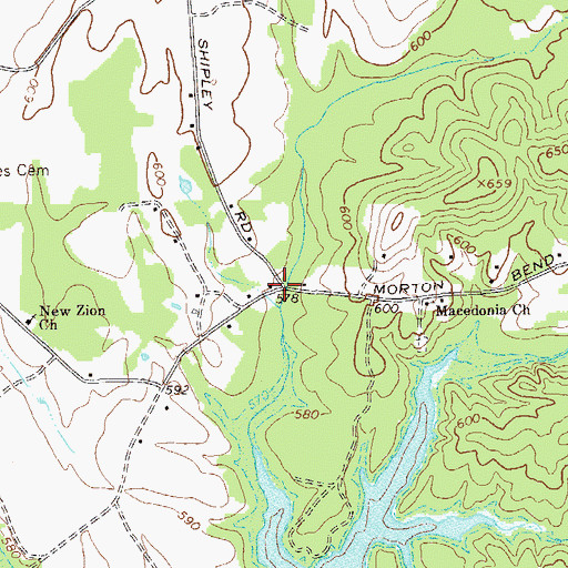 Topographic Map of Anniedelle, GA