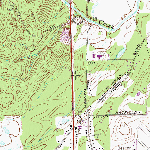 Topographic Map of Armuchee Church, GA