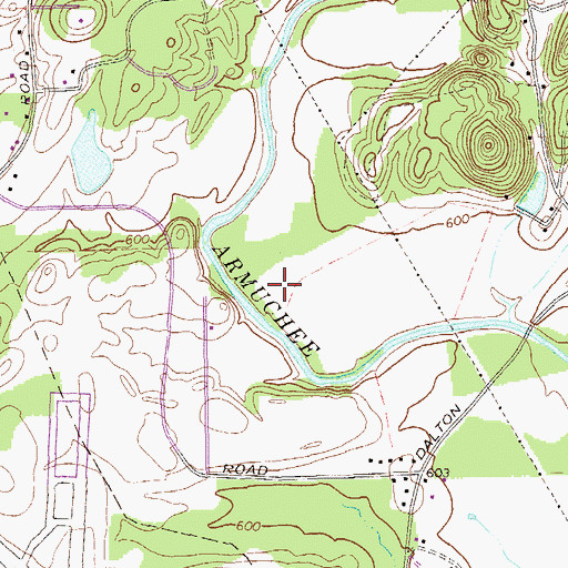 Topographic Map of Armuchee Park, GA