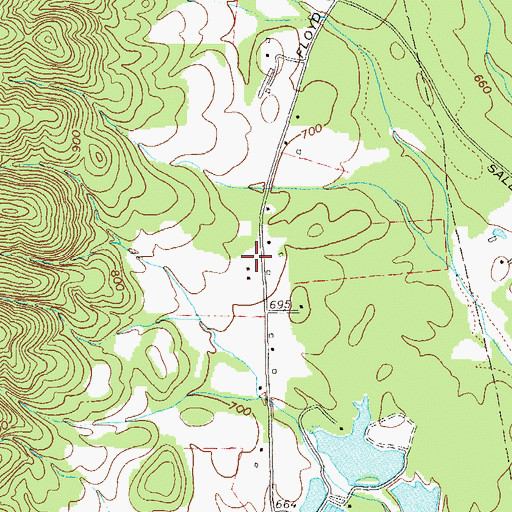 Topographic Map of Arrowhead Spring, GA