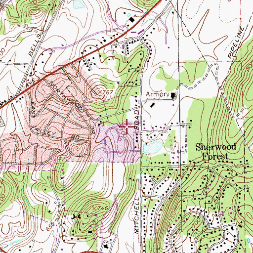 Topographic Map of Berkshire Estates, GA