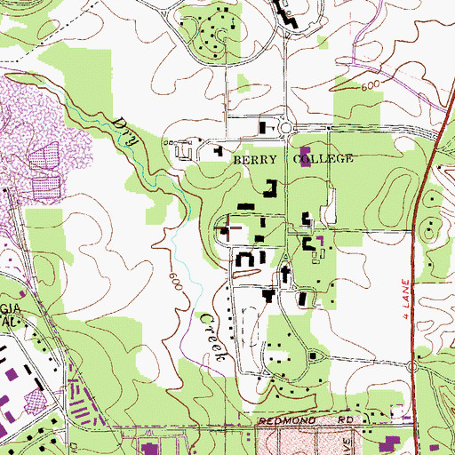 Topographic Map of Berry College Chapel, GA