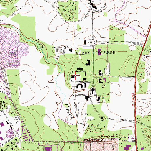 Topographic Map of Berry College Chapel Cemetery, GA