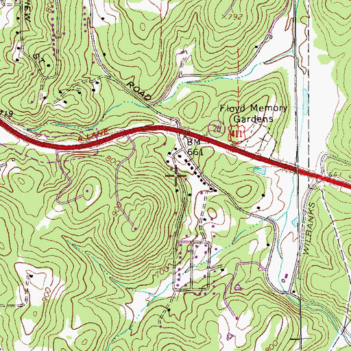 Topographic Map of Bryant Chapel, GA