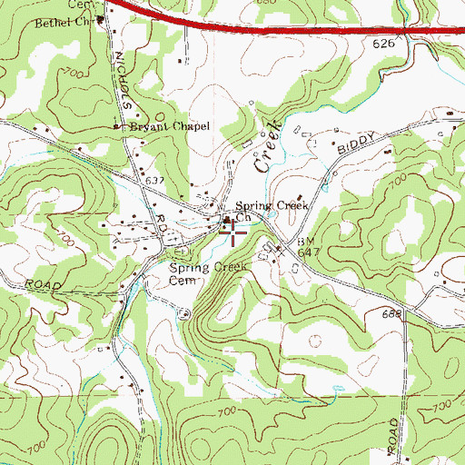 Topographic Map of Bryants Mill (historical), GA