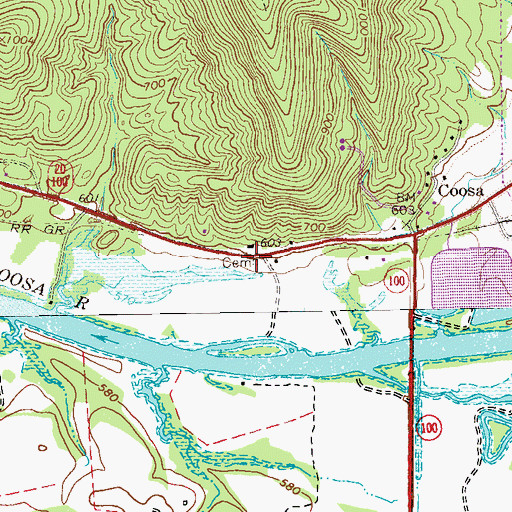 Topographic Map of Butler Cemetery, GA