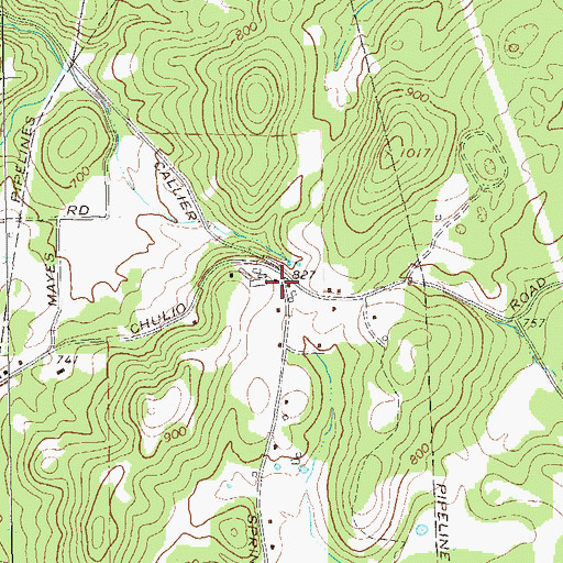 Topographic Map of Carlier Springs (historical), GA