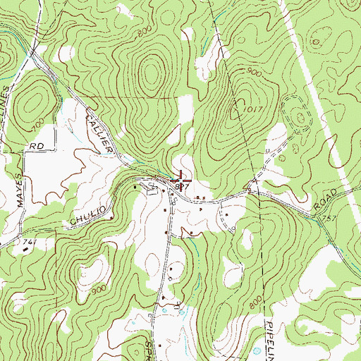 Topographic Map of Carlier Springs, GA