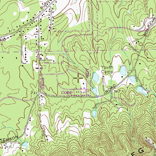 Topographic Map of Castle Cove, GA