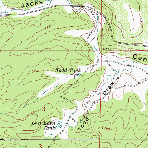Topographic Map of Todd Tank, AZ