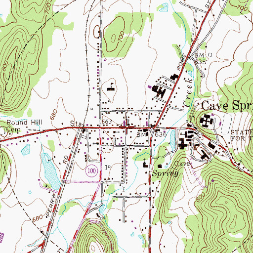 Topographic Map of Cave Spring Residential Historic District, GA
