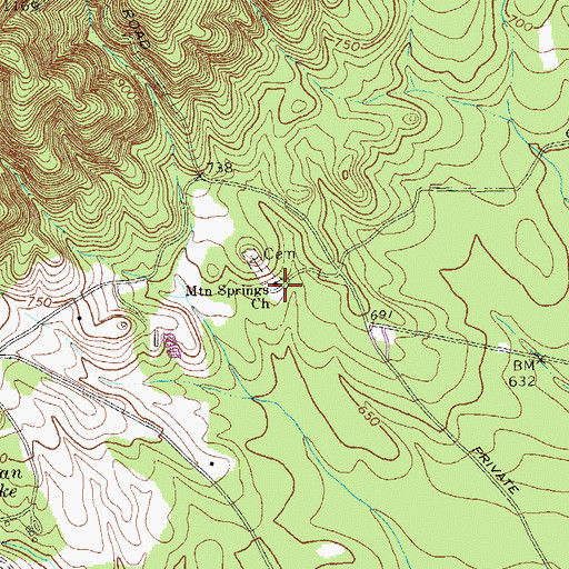 Topographic Map of Central Grove School (historical), GA