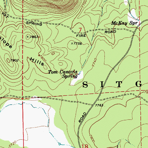Topographic Map of Tom Canovis Spring, AZ