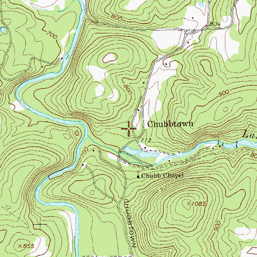 Topographic Map of Chubb Road Cemetery, GA
