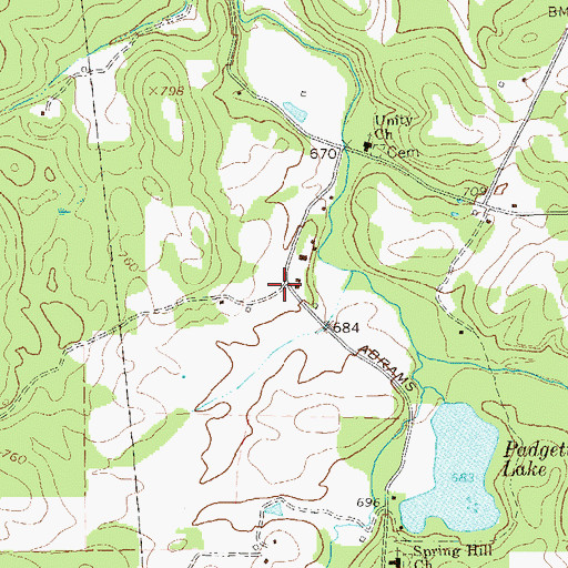 Topographic Map of Chulio, GA