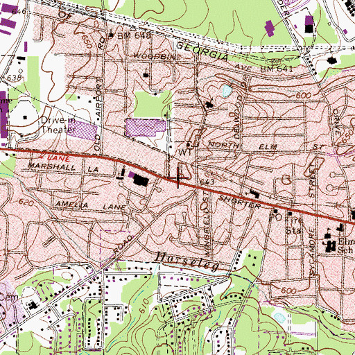 Topographic Map of Church of Christ, GA