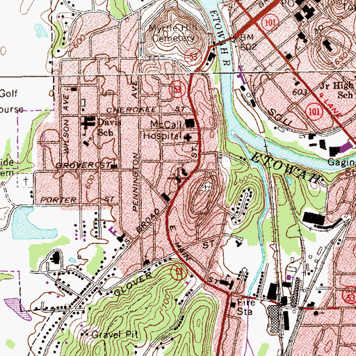 Topographic Map of Church of the Nazarene, GA