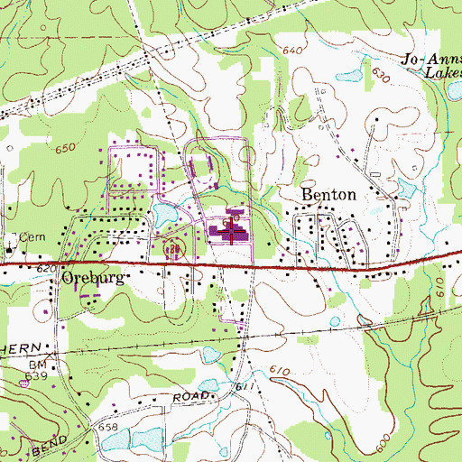 Topographic Map of Coosa High School, GA