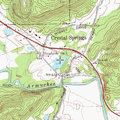 Topographic Map of Crystal Spring, GA