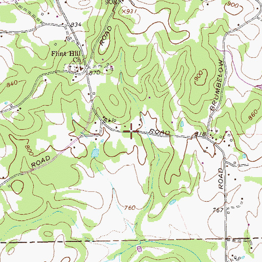 Topographic Map of Culvers Chapel (historical), GA