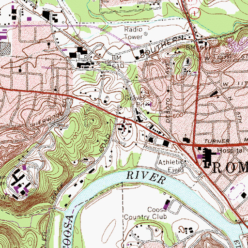 Topographic Map of Darlington Lower School, GA