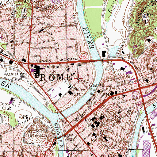 Topographic Map of DeSoto (historical), GA