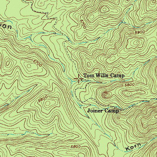 Topographic Map of Tom Willis Camp, AZ