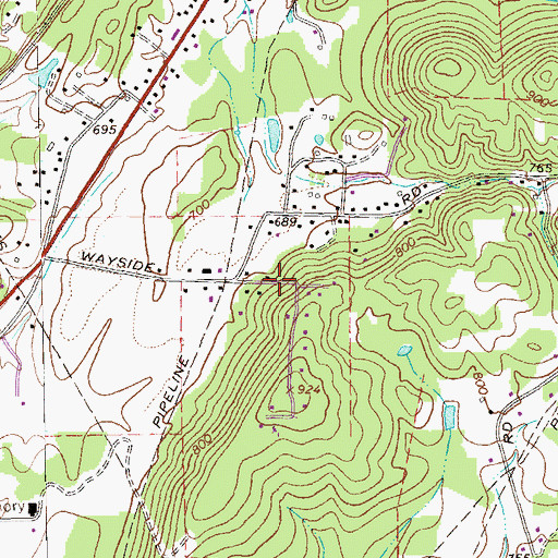 Topographic Map of Dogwood Estates, GA