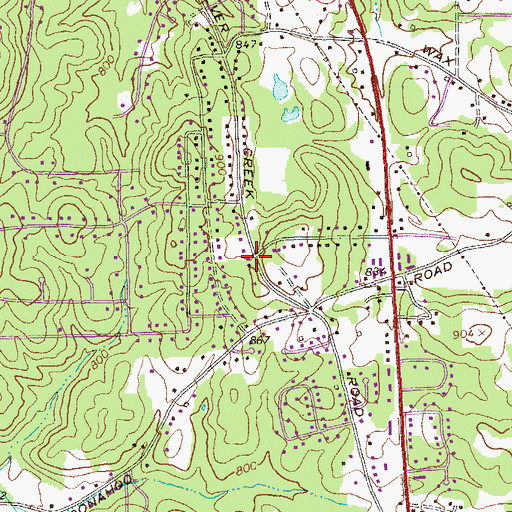 Topographic Map of Donahue School (historical), GA