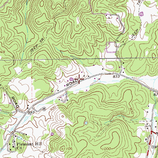 Topographic Map of Doyal Road Church, GA