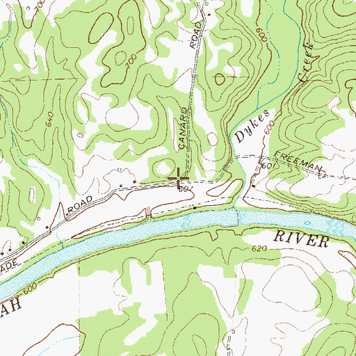 Topographic Map of Dykes (historical), GA