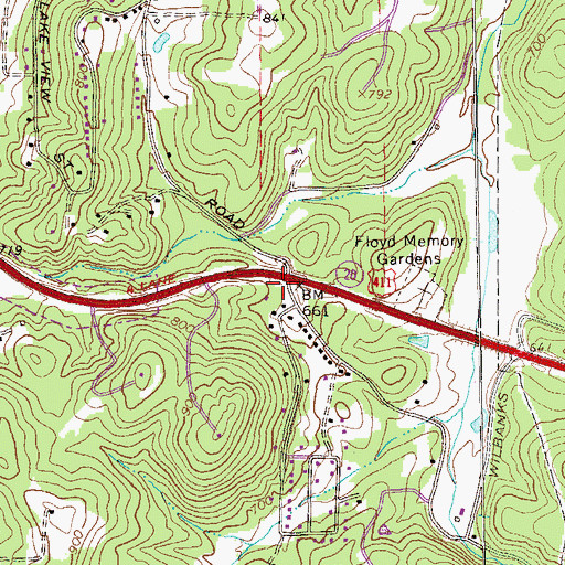 Topographic Map of East Gate Church, GA