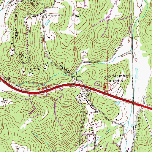 Topographic Map of East Gate Church, GA