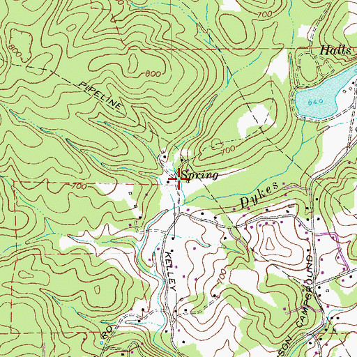 Topographic Map of Edwards Spring, GA