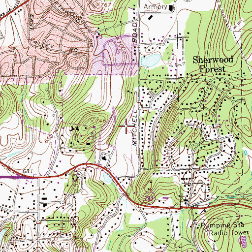 Topographic Map of Etowah Park, GA