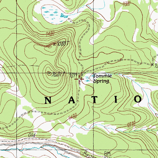 Topographic Map of Tommie Spring, AZ