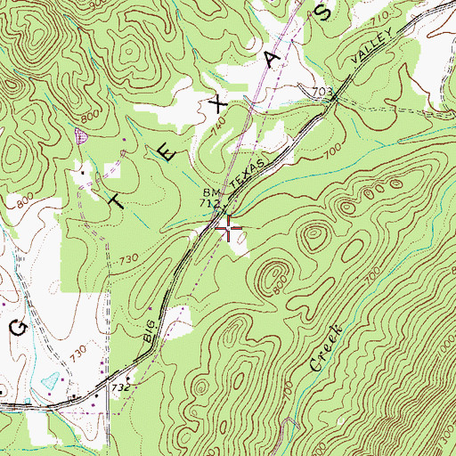 Topographic Map of Evergreen School (historical), GA