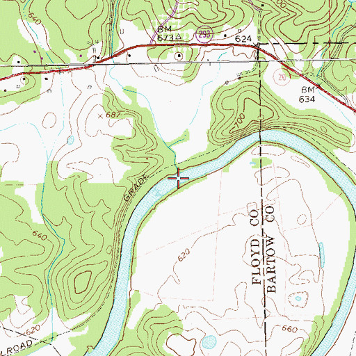 Topographic Map of Eves Ferry (historical), GA