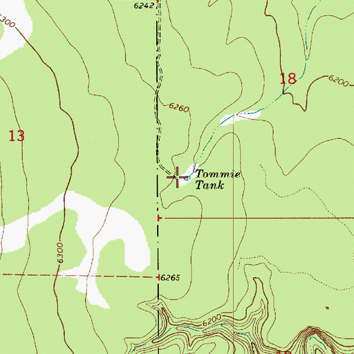 Topographic Map of Tommie Tank, AZ