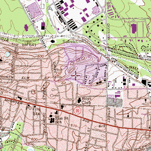 Topographic Map of Rome - Floyd County Fire Department Station 5, GA