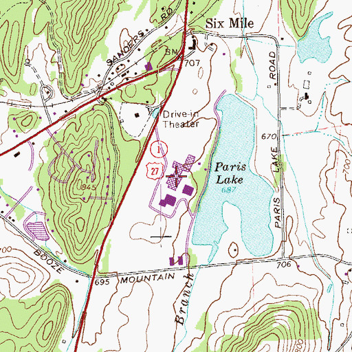 Topographic Map of Georgia Highlands College Floyd Campus, GA