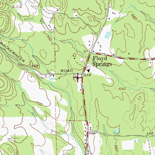 Topographic Map of Floyd Springs Baptist Church, GA