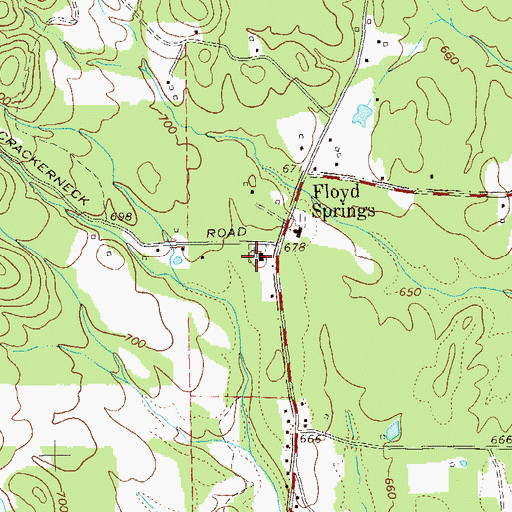 Topographic Map of Floyd Springs Cemetery, GA