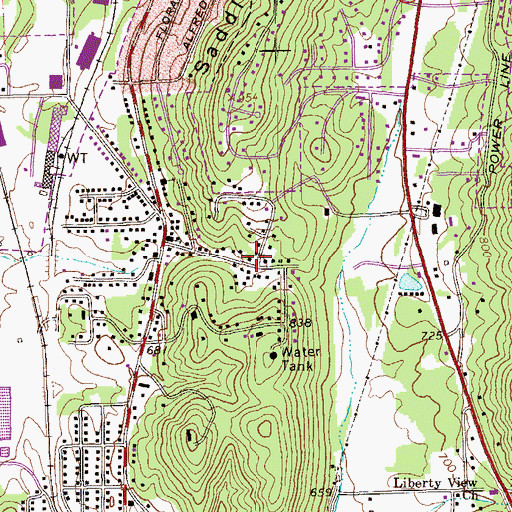 Topographic Map of Forrest Heights, GA