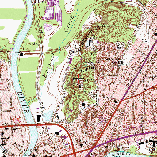 Topographic Map of Fort Jackson Reservoir, GA