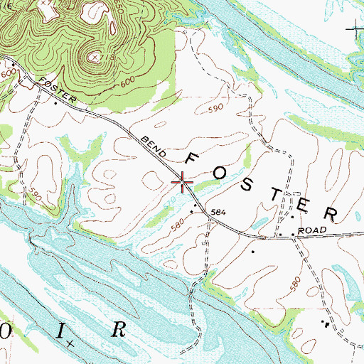Topographic Map of Foster Bend School (historical), GA