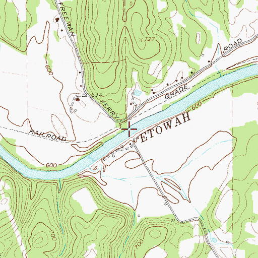 Topographic Map of Freeman Ferry (historical), GA